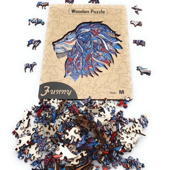 Suvira Animal Wooden Puzzle - Engaging, Educational, Lion - Picture 3 of 6